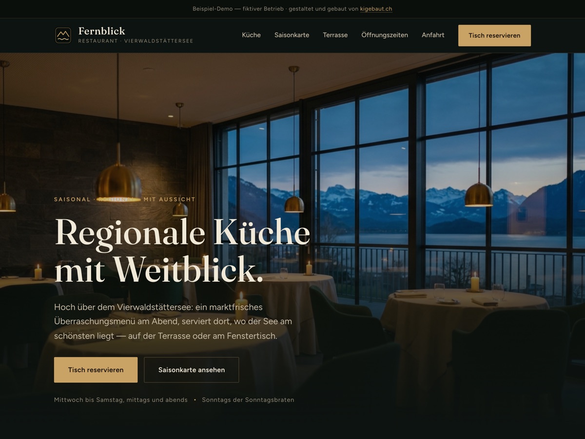 Vorschau der Beispiel-Website Restaurant Fernblick